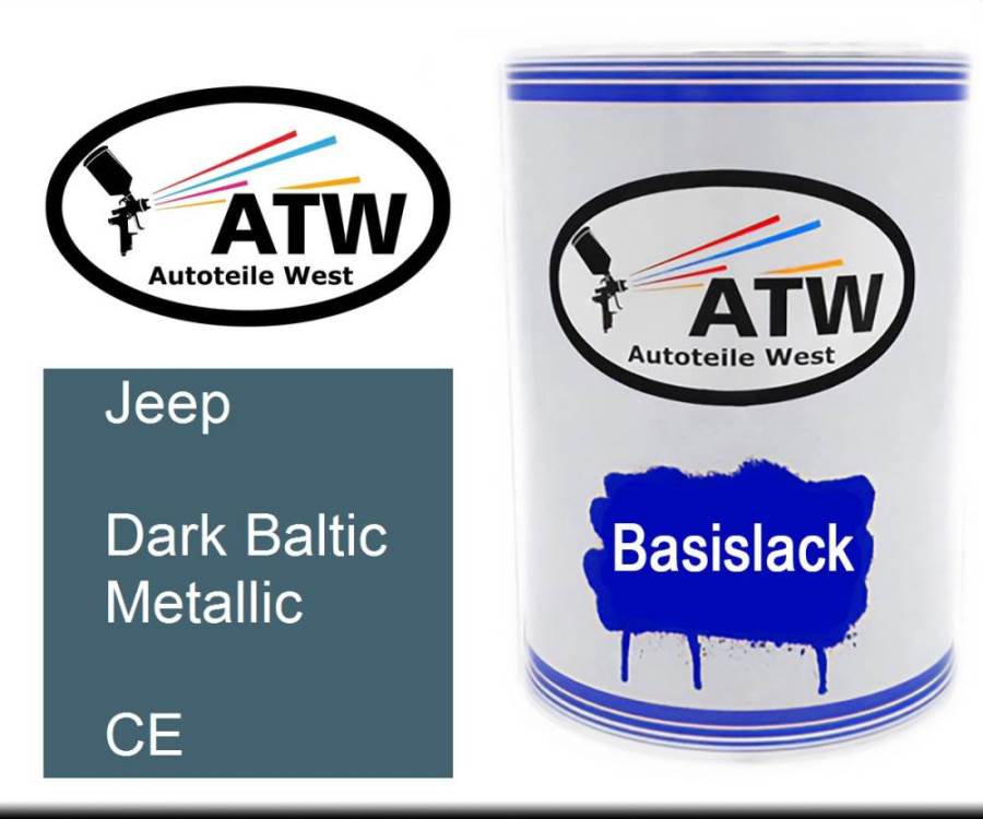 Jeep, Dark Baltic Metallic, CE: 500ml Lackdose, von ATW Autoteile West.